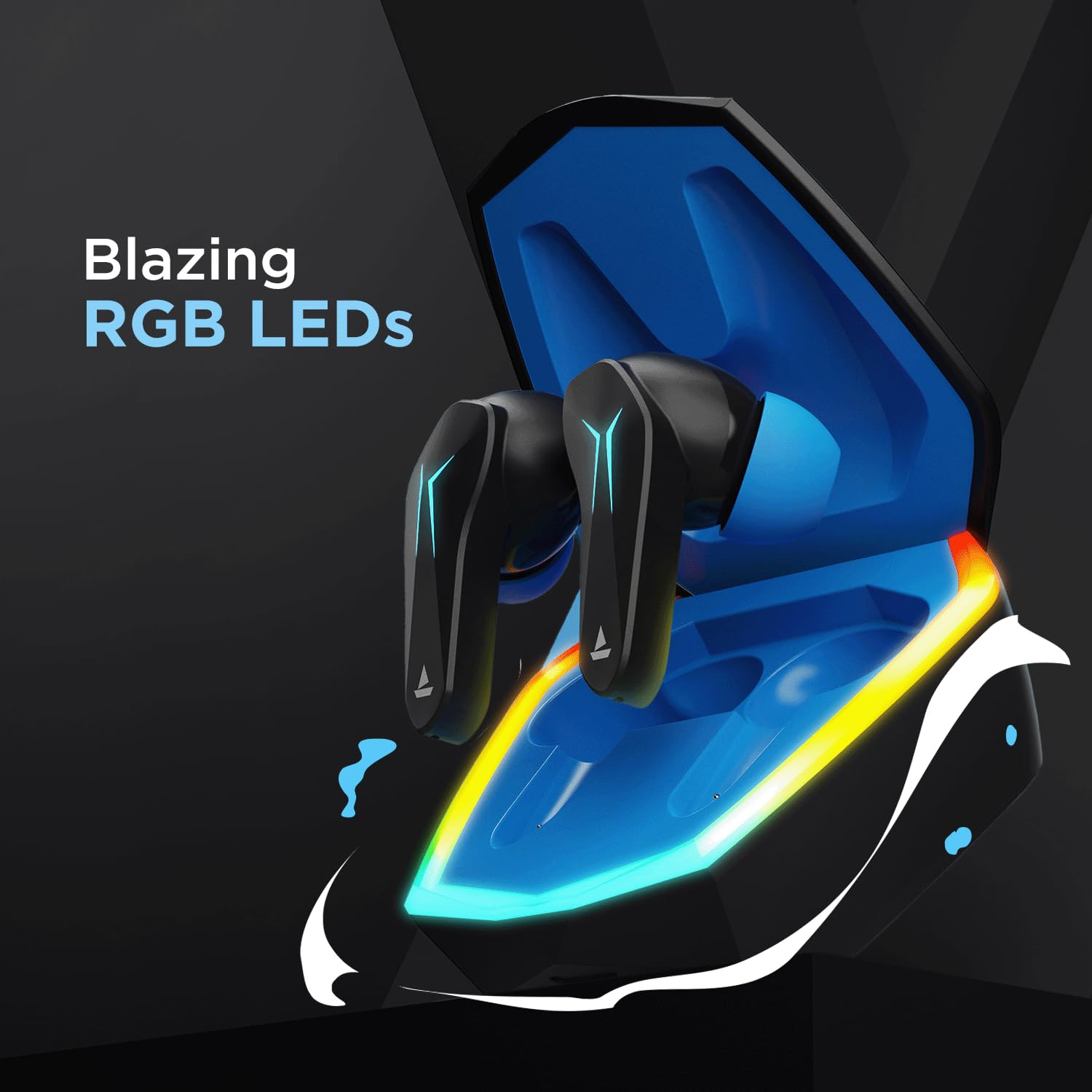 boAt Immortal 121 in Ear TWS Earbuds with Beast Mode40ms Low Latency for Gaming 40H Playtime Blazing LEDs Quad Mics ENx Signature Sound ASAP Charge10 Mins 180 MinsBlack Sabre