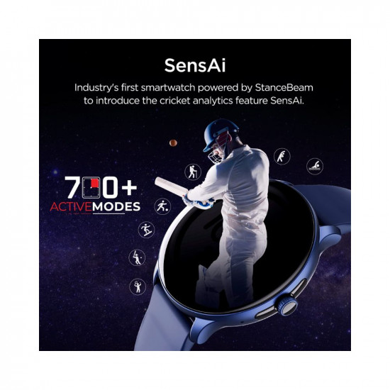 boAt Lunar Call Pro Smart Watch with 1.39 AMOLED Display, BT Calling,DIY Watch Face Studio, Coins, SensAI(Cricket Analysis),Apollo 3 Blue Plus Processor,Ambient Light Sensor(Deep Blue)