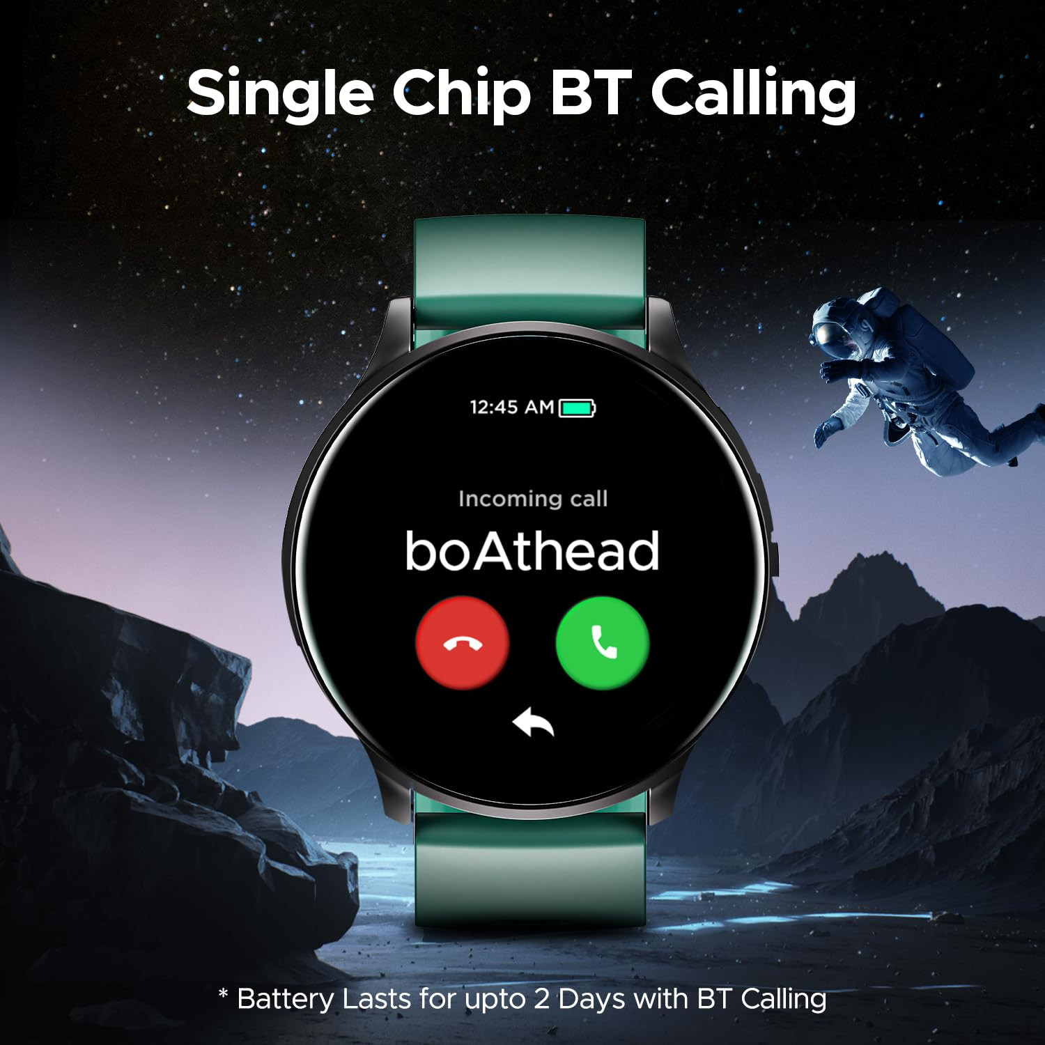 boAt Lunar Orb w 145 36 cm AMOLED Display BT Calling DIY Watch Face Studio Coins Crest App Health Ecosystem Live Cricket  Football Scores IP67 Smart Watch for Men  WomenPastel Green