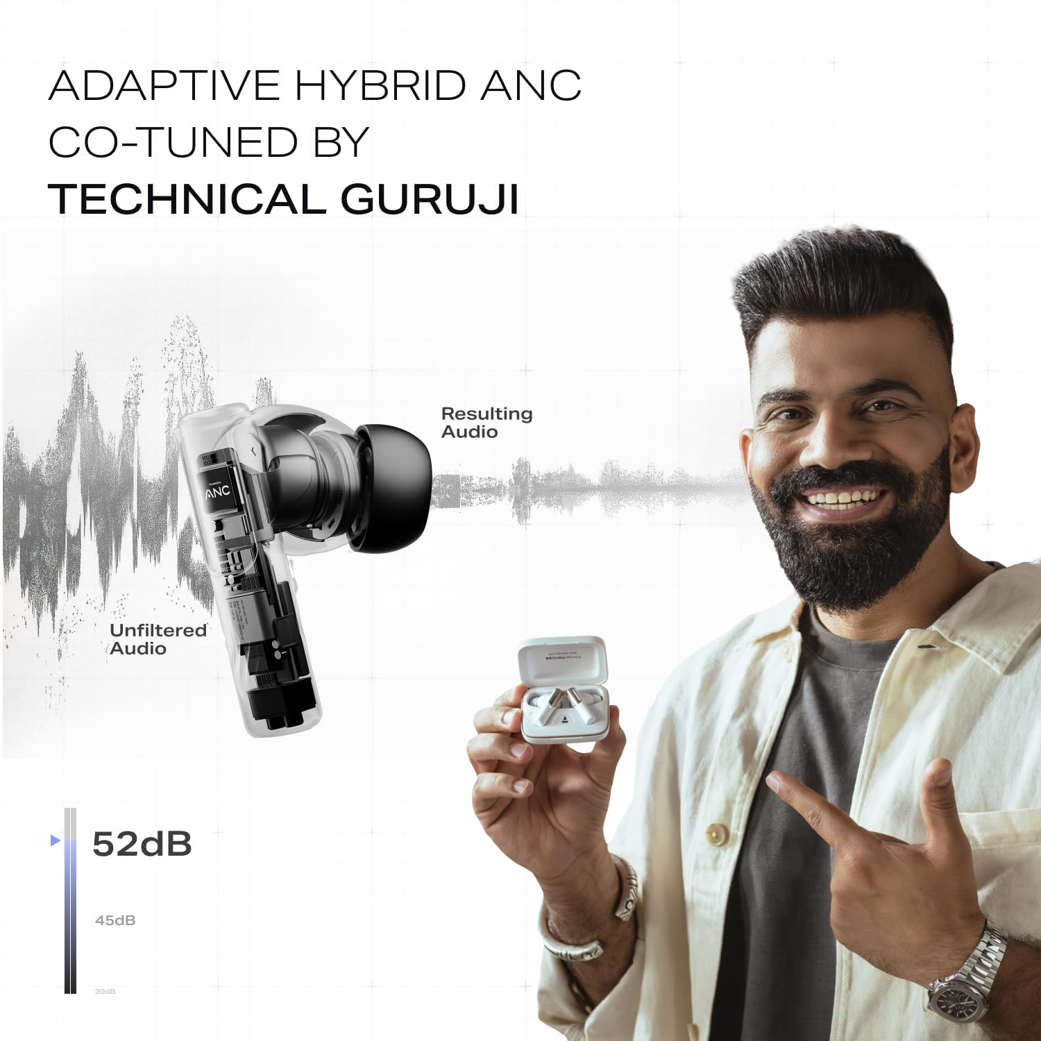 boAt Nirvana Ivy Pro 2025 Launch Dolby Atmos wHead Tracking 52dB Hybrid Adaptive ANCHi-Res LDAC Titanium Dual Drivers Bluetooth Earbuds TWS Ear Buds Wireless Earphones wmic Crystal Black