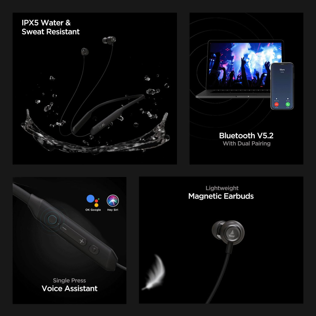 boAt Rockerz 205 Pro in Ear Bluetooth Neckband with Mic Beast ModeLow Latency Upto 65ms ENx Tech for Clear Voice Calls30 Hours Playtime ASAP Charge10mm DriversDual Pairing  IPX5Active Black