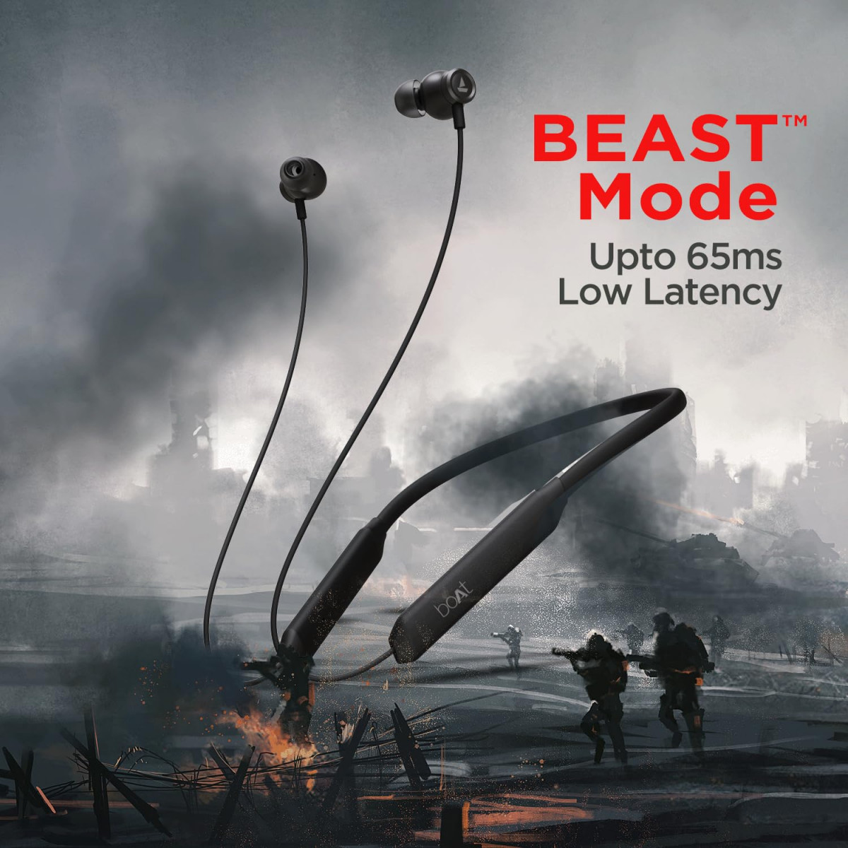 boAt Rockerz 205 Pro in Ear Bluetooth Neckband with Mic Beast ModeLow Latency Upto 65ms ENx Tech for Clear Voice Calls30 Hours Playtime ASAP Charge10mm DriversDual Pairing  IPX5Active Black
