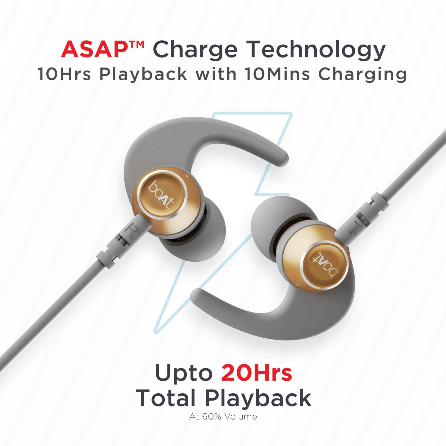 Boat Rockerz 235 Pro Wireless Bluetooth Neckband in Ear Earphone Upto 20 hrs of Playtime Beast Mode Low Latency IPX5 Water  Sweat Resistance ENx Technology Bluetooth v52Ash Grey