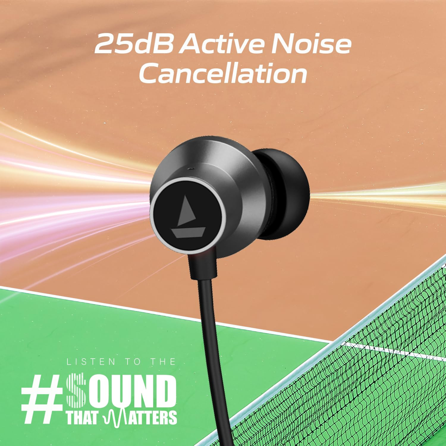 boAt Rockerz 280 ANC wCrystal Bionic Sound Powered by Dirac Opteo Active Noise Cancellation 13mm Drivers ASAP Charge 24H Playback  ENx Tech in- Ear Bluetooth NeckbandGunmetal Black