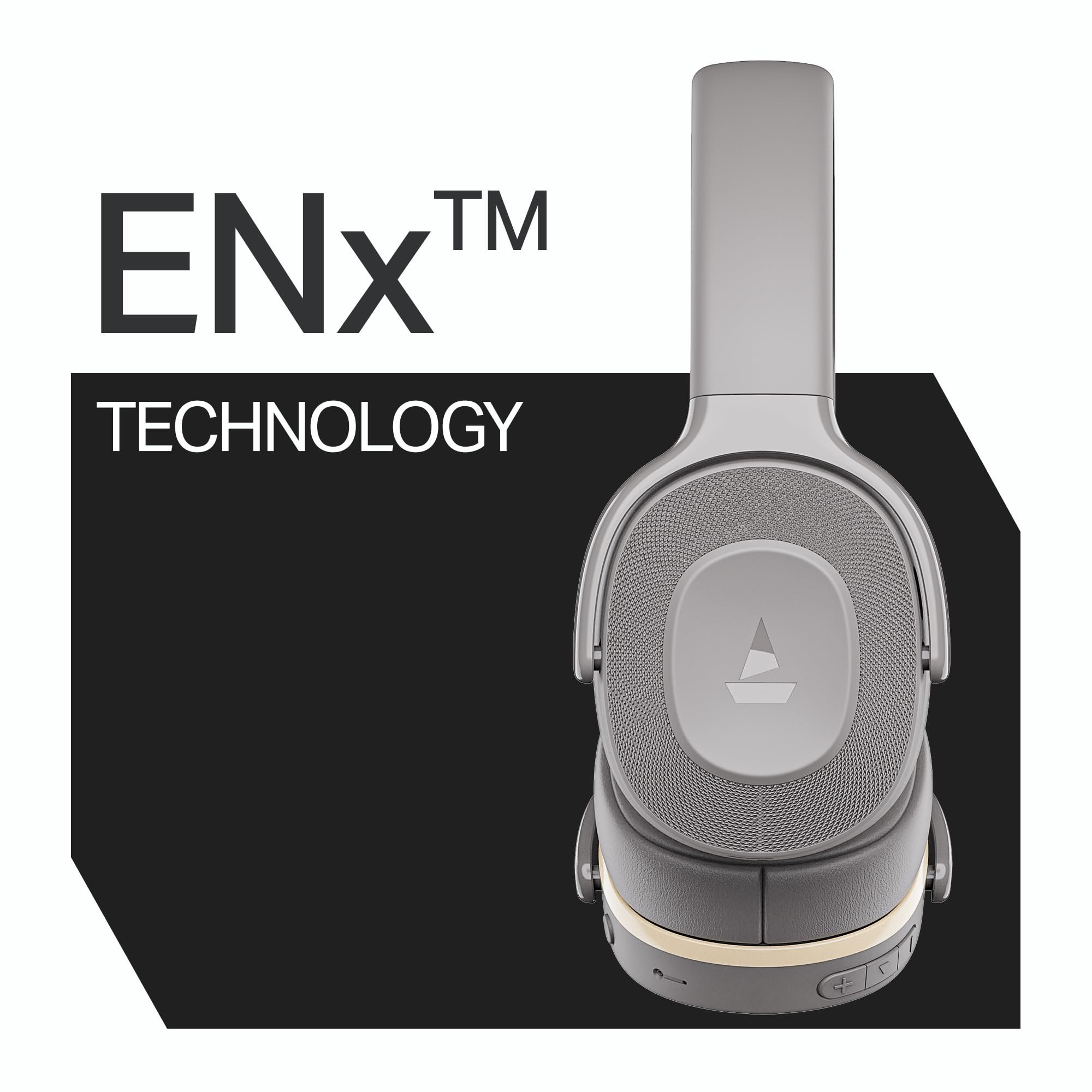 boAt Rockerz 413 2025 Launch 60Hrs Battery 40mm Drivers Dual Pair ENx Tech Low Latency Integrated Controls Bluetooth Headphones Wireless Headphone with Mic Ash Grey