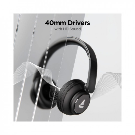 boAt Rockerz 450 Bluetooth On Ear Headphones with Mic, Upto 15 Hours Playback, 40MM Drivers, Padded Ear Cushions, Integrated Controls and Dual Modes(Luscious Black)