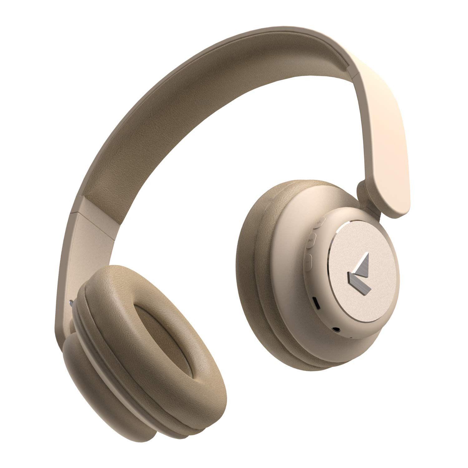 boAt Rockerz 450R On Ear Wireless Headphones with 15 Hours Battery 40mm Drivers Padded Ear Cushions Easy Access Controls and Voice AssistantHazel Beige
