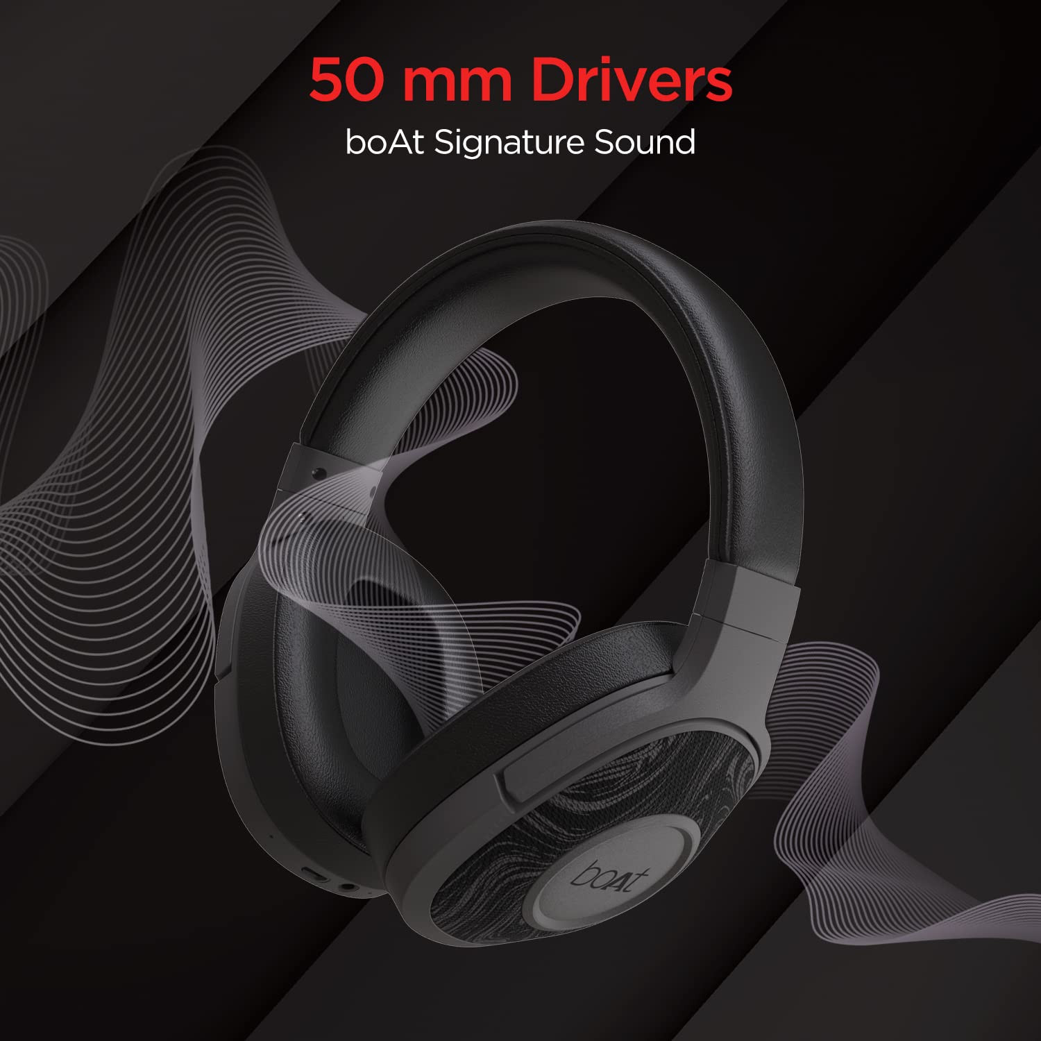 boAt Rockerz 550Rockerz 558 Over Ear Bluetooth Headphones with Upto 20 Hours Playback 50MM Drivers Soft Padded Ear Cushions and Physical Noise IsolationBlack