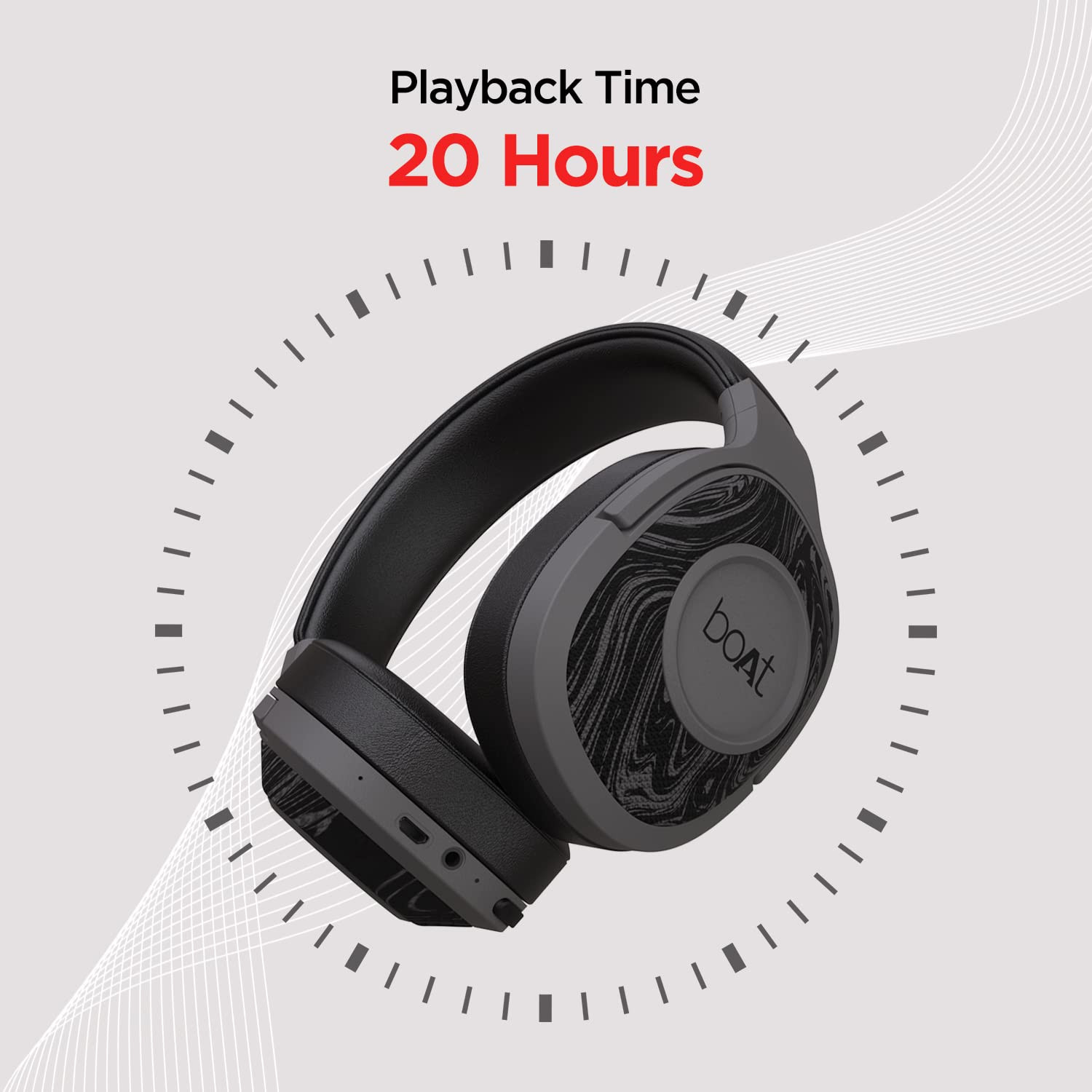 boAt Rockerz 550Rockerz 558 Over Ear Bluetooth Headphones with Upto 20 Hours Playback 50MM Drivers Soft Padded Ear Cushions and Physical Noise IsolationBlack