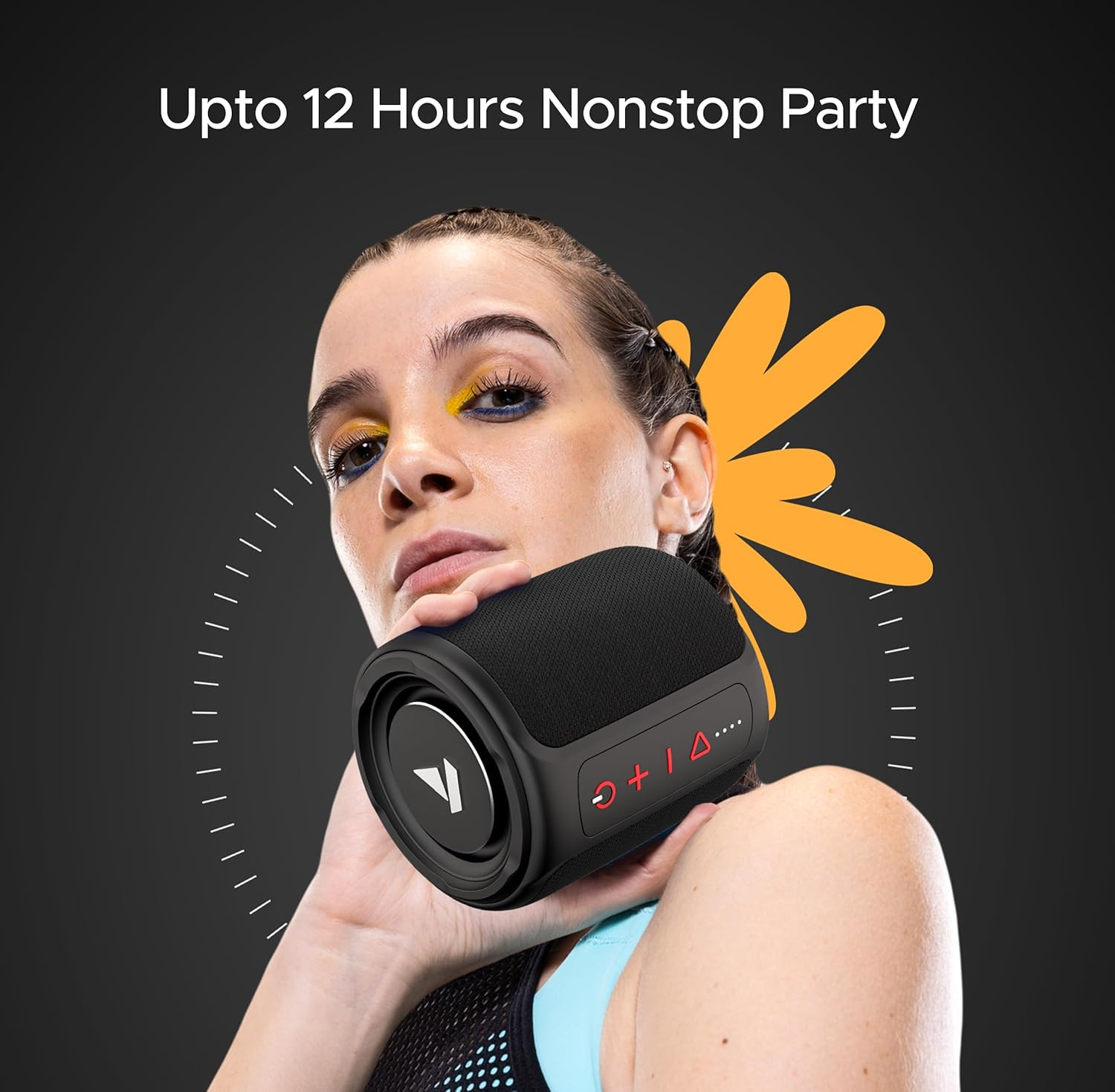 boAt Stone 352 Bluetooth Speaker with 10W RMS Stereo Sound IPX7 Water Resistance TWS Feature Up to 12H Total Playtime Multi-Compatibility Modes and Type-C ChargingRaging Black