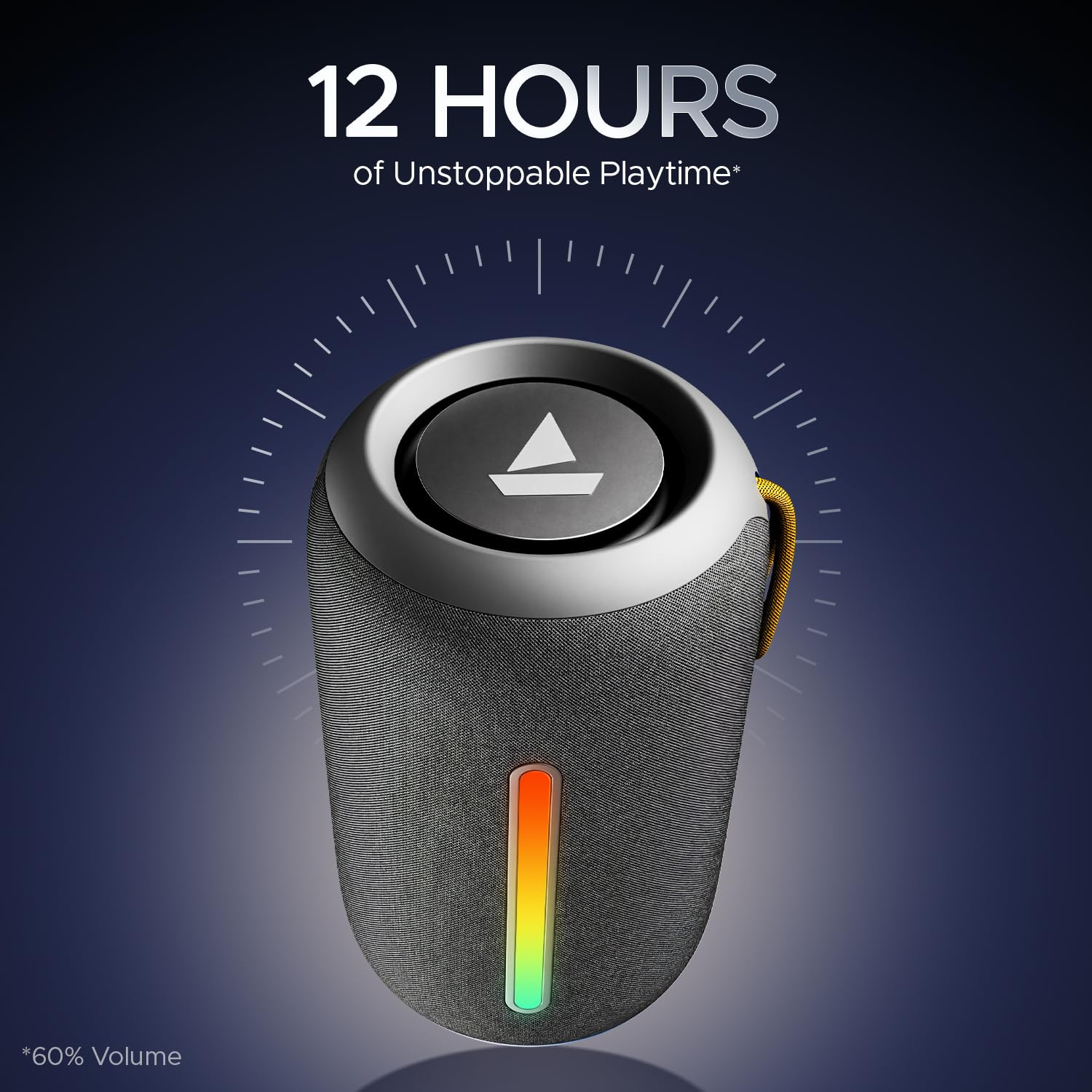 boAt Stone 352 Pro w 14W Signature Sound Up to 12 Hours Playback RGB LEDs TWS Feature Built-in Mic BTv53 AUX Port IPX5  Type-C Interface Bluetooth SpeakerGroovy Grey