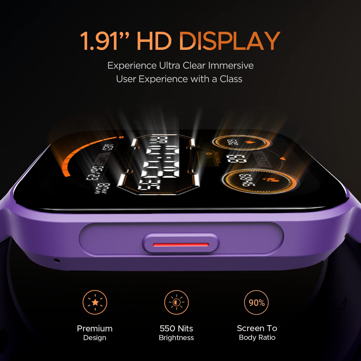 boAt Xtend Call Plus Smart Watch w 191 HD Display Advanced BT Calling Coins ENx Tech HR  SpO2 English  Hindi Languages Multiple Watch Faces100Sports ModesDeep Purple