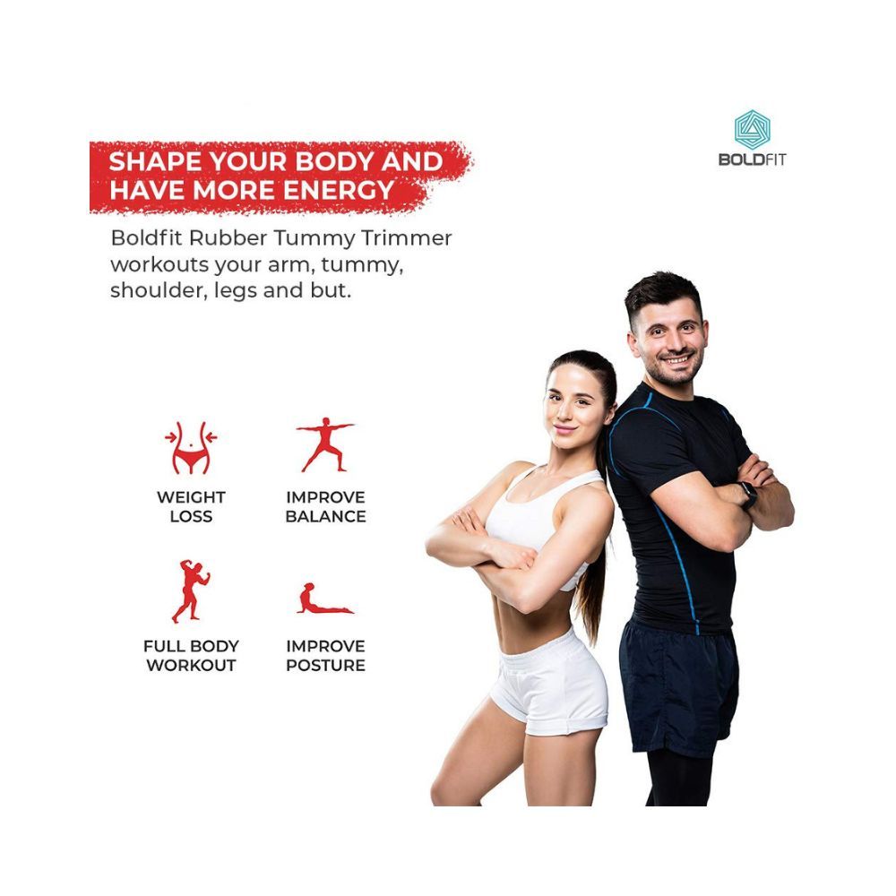 Boldfit Rubber Tummy Trimmer for Men & Women, Waist Fat Buster, Abs Exercise & Body Toner