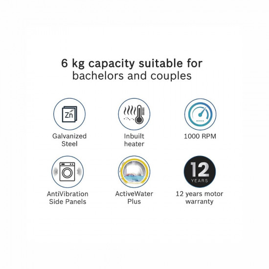 Bosch 6 kg 5 Star Inverter Fully Automatic Front Loading Washing Machine with In built Heater WLJ2016WIN