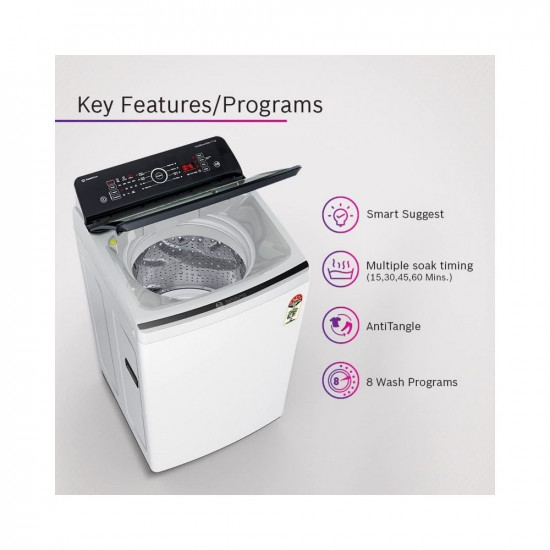 Bosch 7 Kg 5 Star Fully Automatic Top Load Washing MachineWOE701W0IN (White)