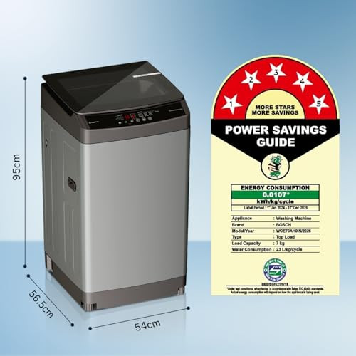 Bosch 7 kg Fully Automatic Top Load Washing Machine WOE70AH0IN Medium Grey - product image 2