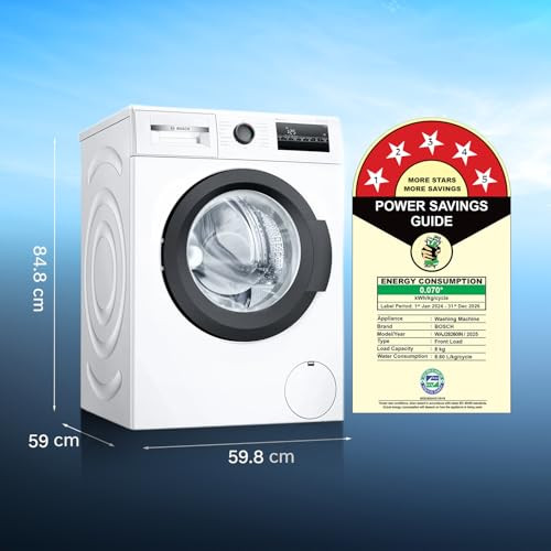 Bosch 8 kg Fully Automatic Front Load Washing Machine WAJ28260IN - White - product image 3