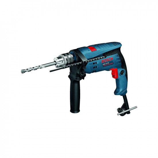 Bosch GSB 16 RE Heavy Duty Corded Electric Impact Drill, 750W, 1.8 kg, 2.1 Nm, 3,250 rpm, 13 mm Chuck, Compact Design, With Auxiliary Handle, Depth gauge, Chuck key, 1 Year Warranty