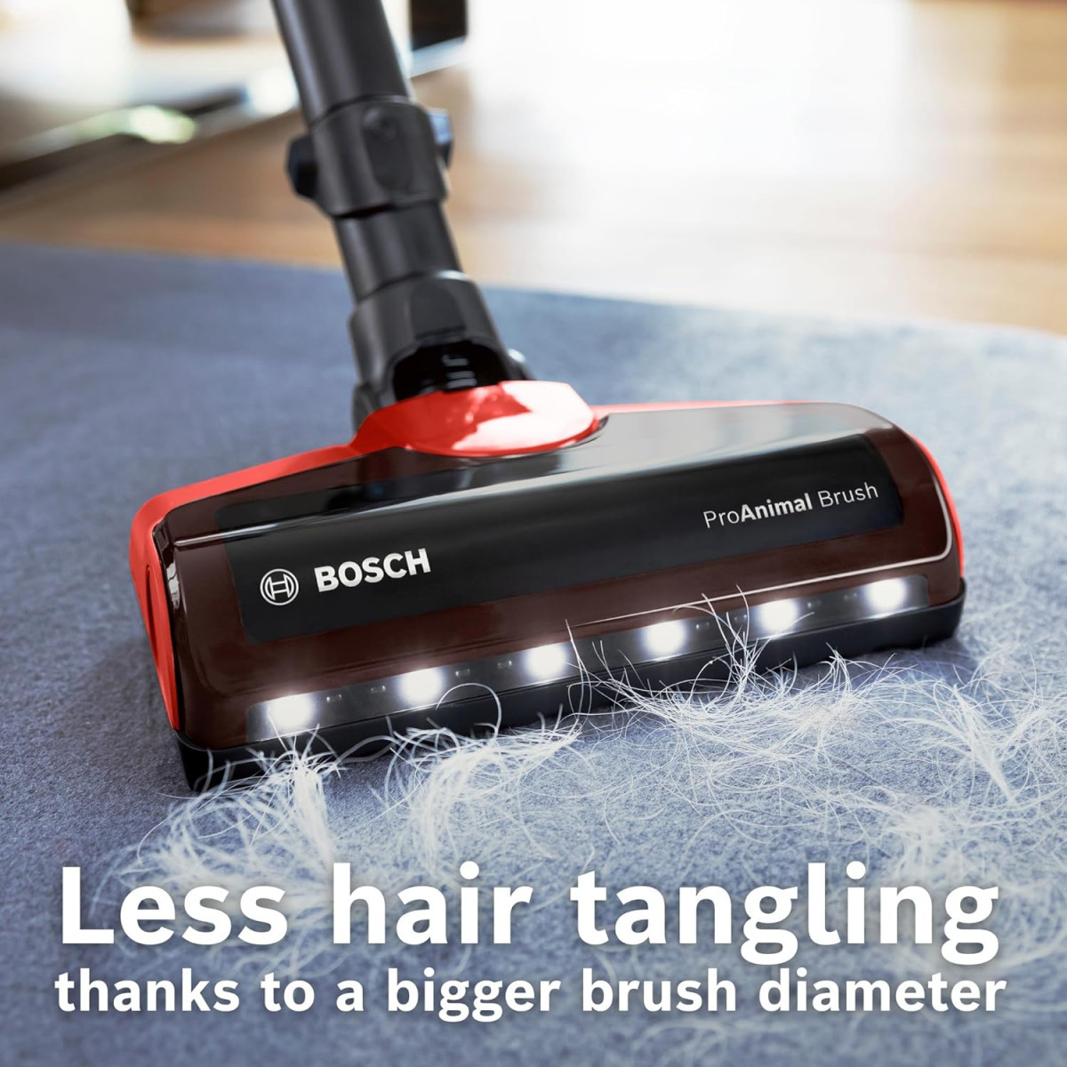 Bosch Unlimited 7 ProAnimal Cordless Vacuum Cleaner with Rechargeable 30 Ah Battery and FlexTube LED Lighting 10 Year Motor Warranty in Tornado Red