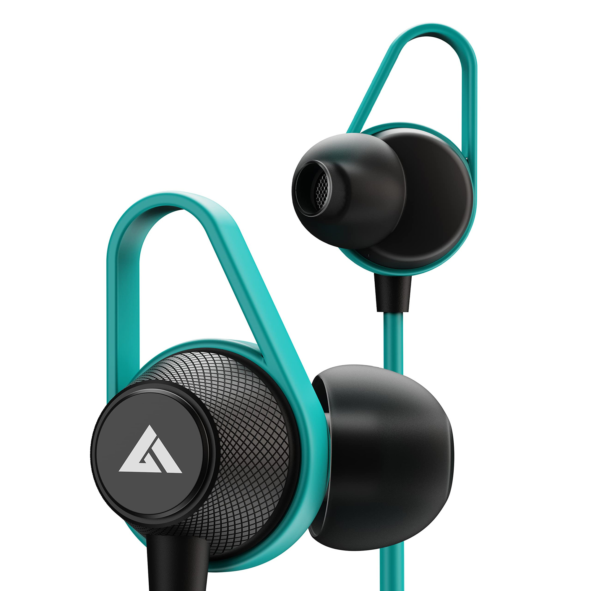 Boult Audio Bassbuds Loop 2 Wired in Ear Earphones with Mic 10mm Powerful Driver for Extra Bass with Customizable Ear Loop Teal Blue