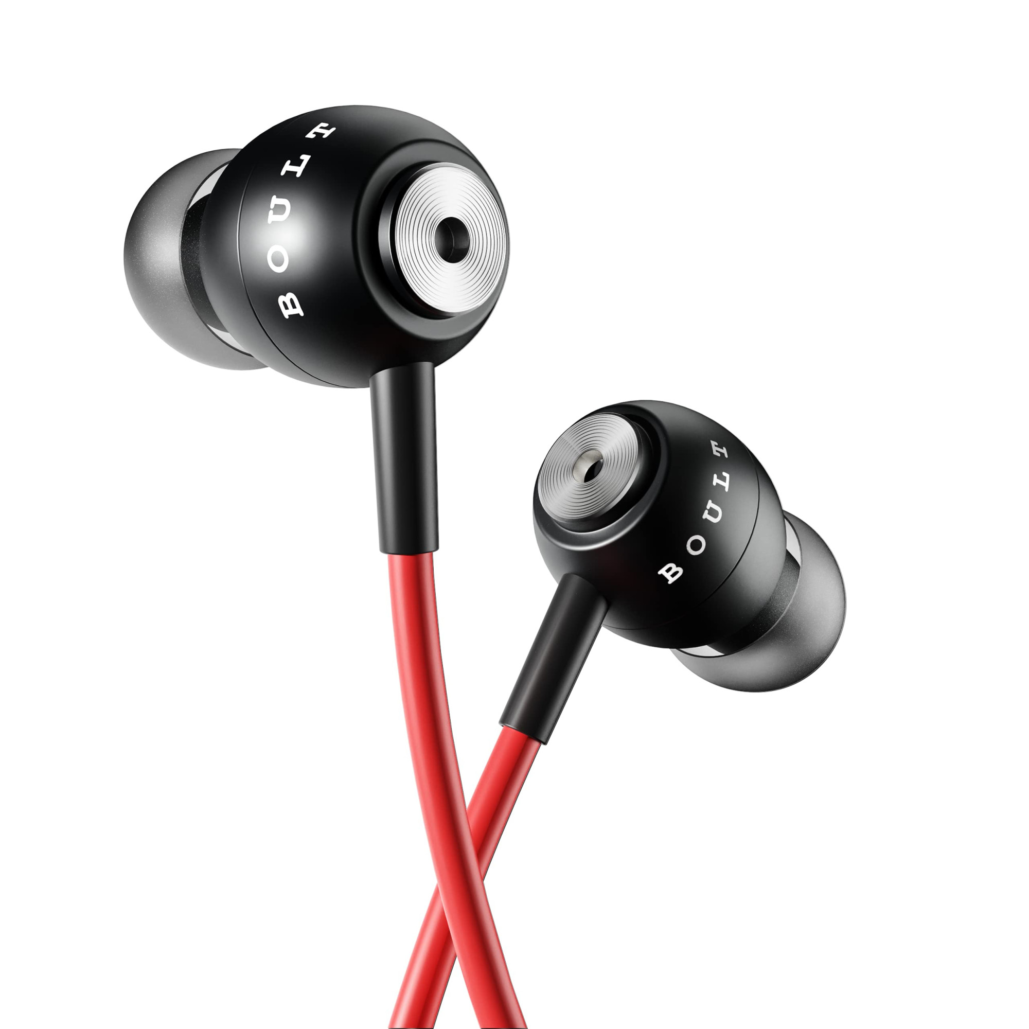 Boult Audio BassBuds Storm-X in-Ear Wired Earphones with Mic and Full Metal Body for Extra Bass  HD Sound Red