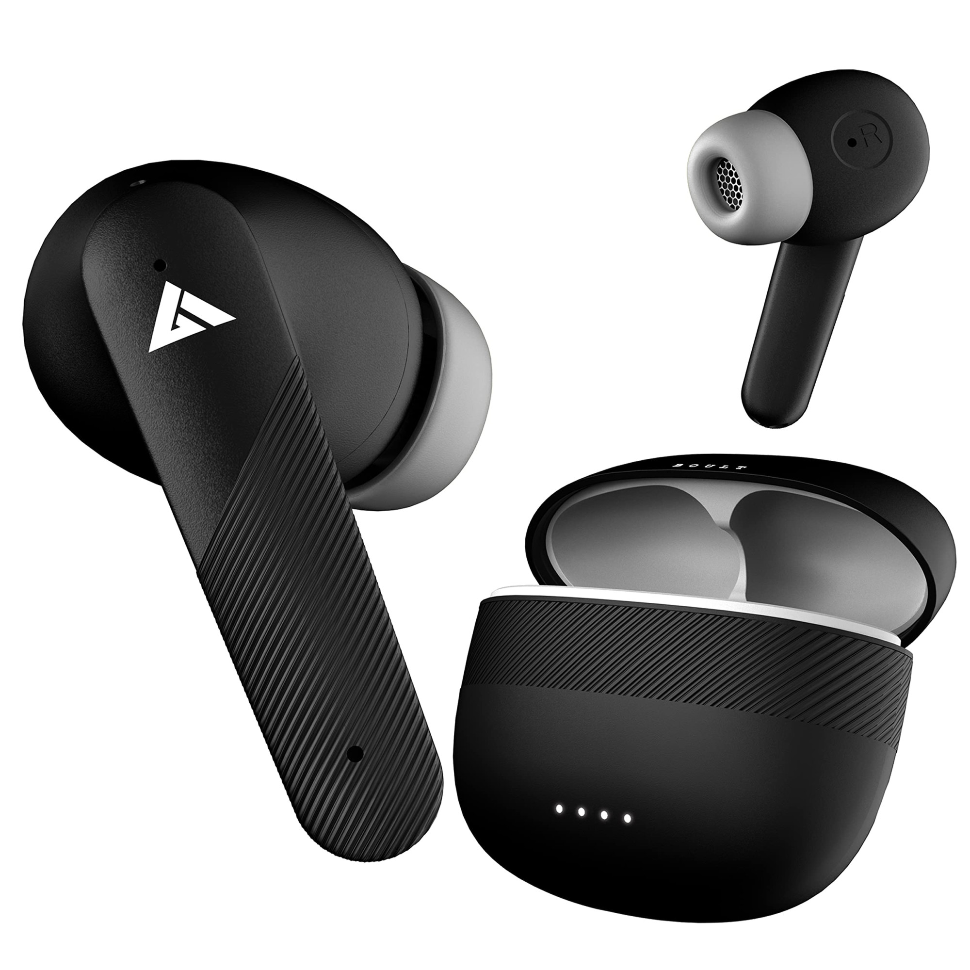 Boult Audio Newly Launched X60 True Wireless in Ear Earbuds with 30dB Active Noise Cancellation 30H Playtime Quad Mic ENC 45ms Low Latency Gaming 13mm Bass Drivers Made in India Ear Buds Black