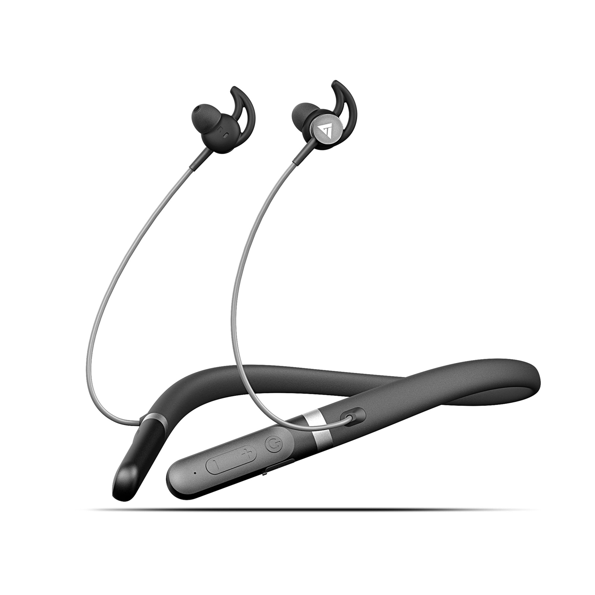 Boult Audio ZCharge Bluetooth Earphones with 40H Playtime Dual Pairing Neckband Zen ENC Mic Type-C Fast Charging 10Mins15Hrs Biggest 142mm Bass Driver IPX5 Premium Silicone Neck Band Black