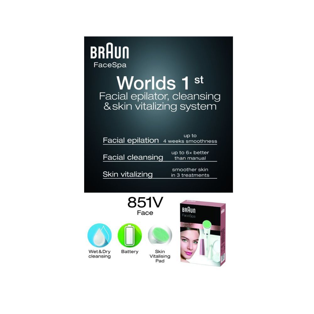 Braun 851V 3 in 1 Face Spa (White)