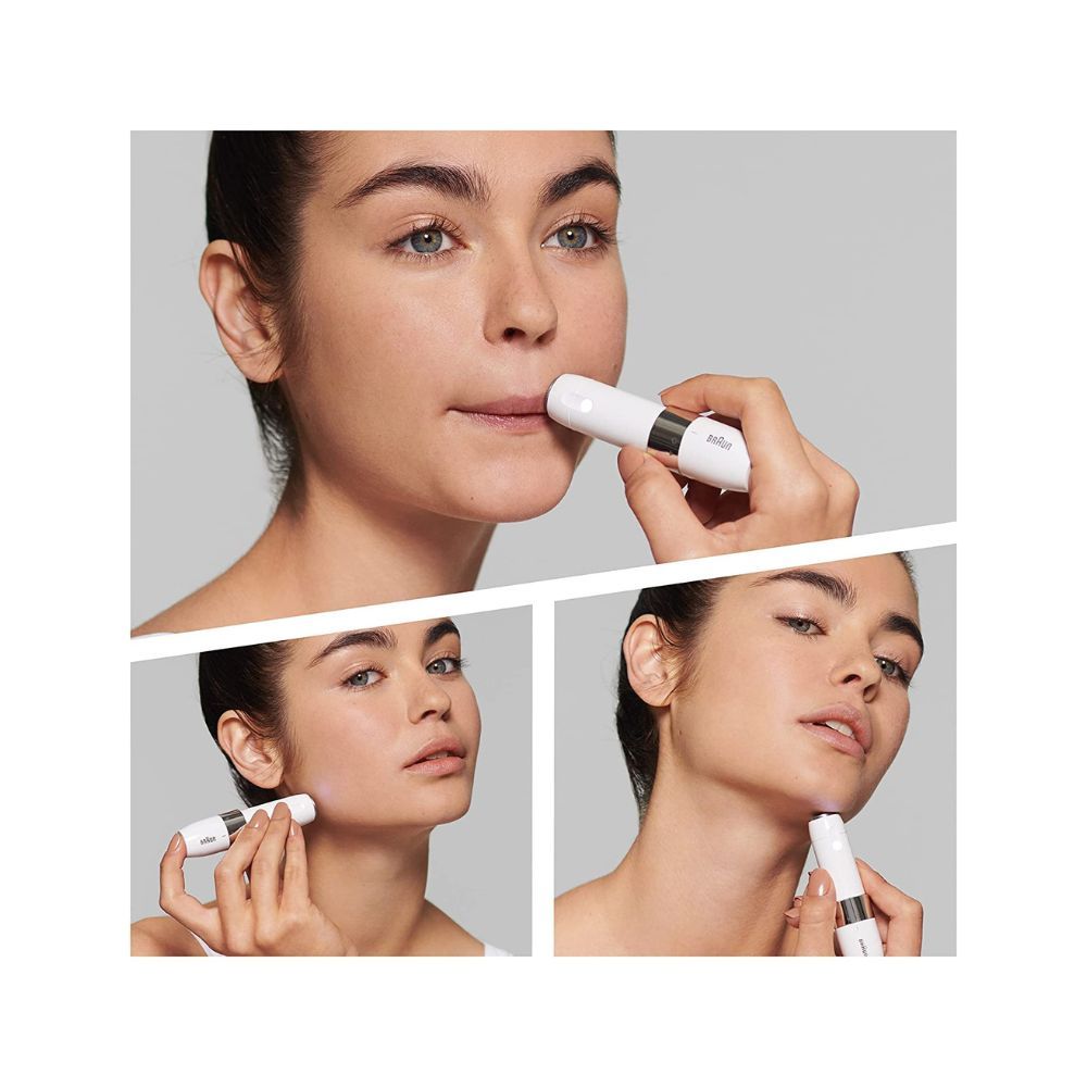 Braun Face Electric Mini Hair Remover FS1000 for Women, White & Braun Silk-Ã©pil 3-170