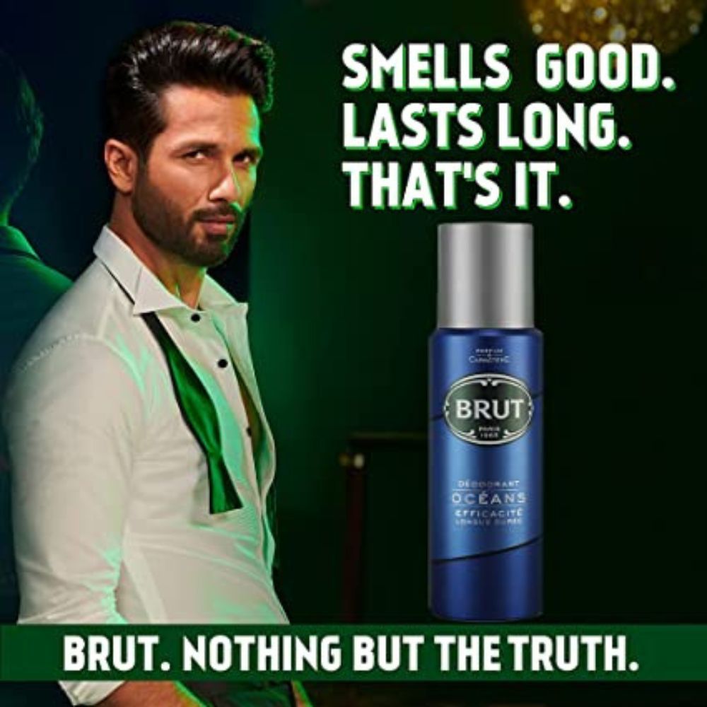 Brut Deodorant Spray for Men, Oceans, Long Lasting Deo with Fresh Aquatic Scent