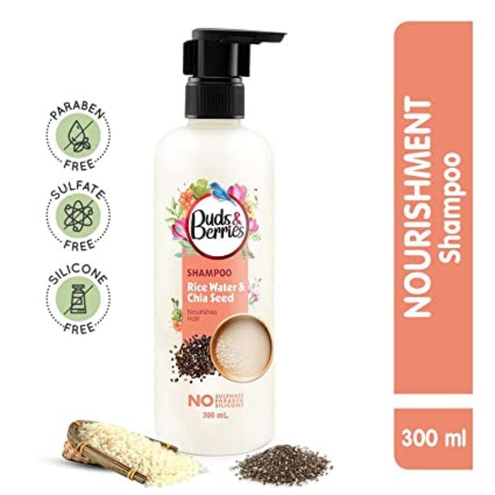 Buds & Berries Nourishment Shampoo with Rice Water and Chia Seeds  (300 ml)