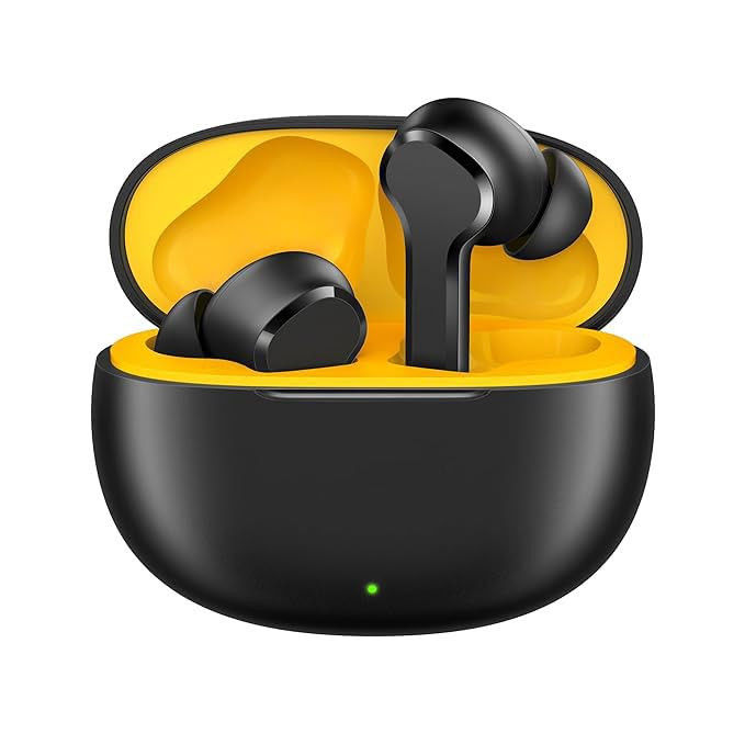 Buds T110 Bluetooth Truly Wireless in Ear Earbuds Compatible with Realme mic AI ENC for Calls Google Fast Pair 38 Hours Total Playback with Fast Charging and Low Latency Gaming Mode Punk Black