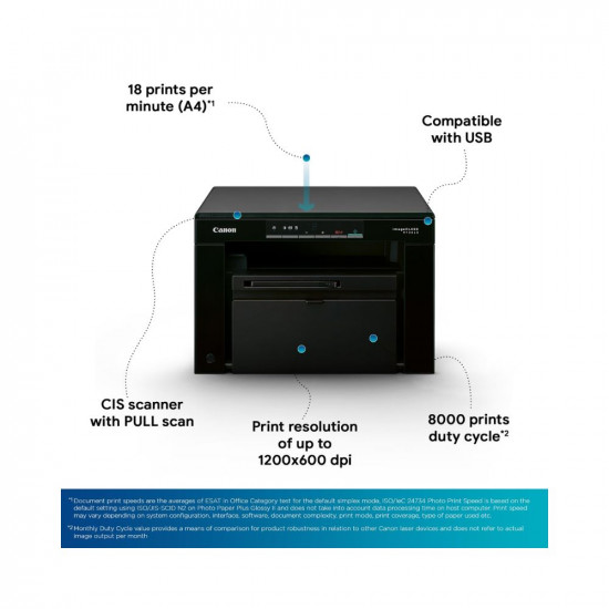 Canon MF3010 Digital Multifunction Laser Printer, Black, Standard