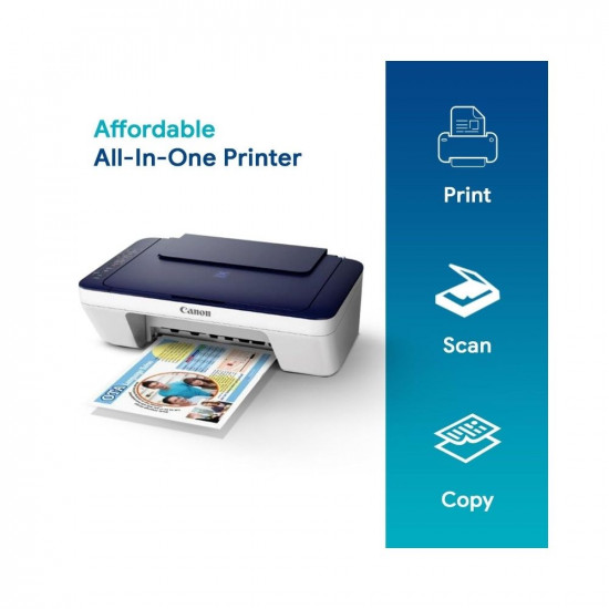 Canon PIXMA E477 All in One (Print, Scan, Copy) WiFi Ink Efficient Colour Printer for Home/Student