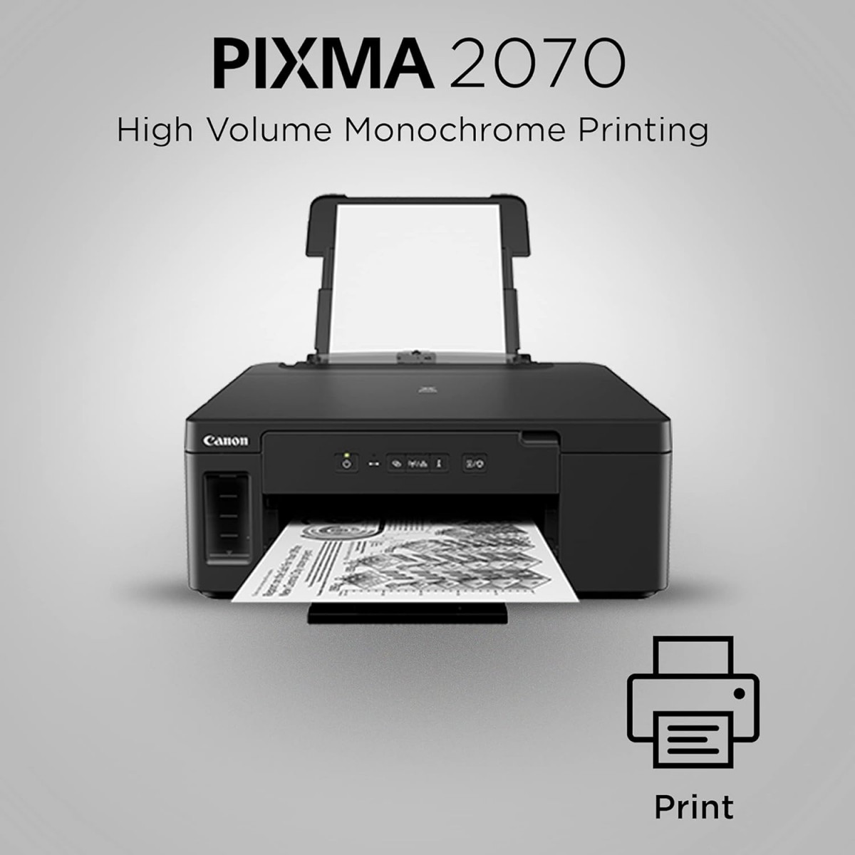 Canon PIXMA MegaTank GM2070- Single Function, Wi-Fi, Monochrome, Ink Tank Printer with Auto-Duplex Printing