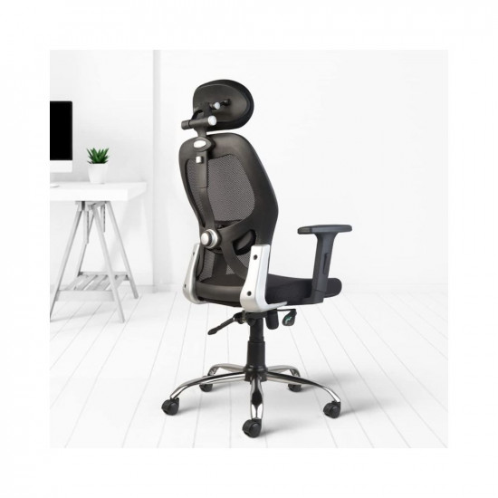 CELLBELL Tauras C100 Mesh High-Back Home & Office Chair/Computer Chair/Revolving Chair/Desk Chair for Work from Home Metal Base Chair [Black]