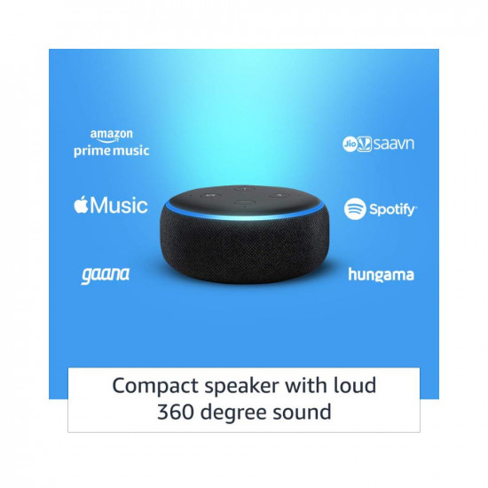 Certified Refurbished Echo Dot (3rd Gen), Black – Smart speaker