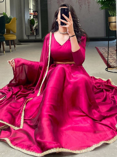 Charming Pink Silk Lace Border Festive Wear Lehenga choli
Semi Stitched