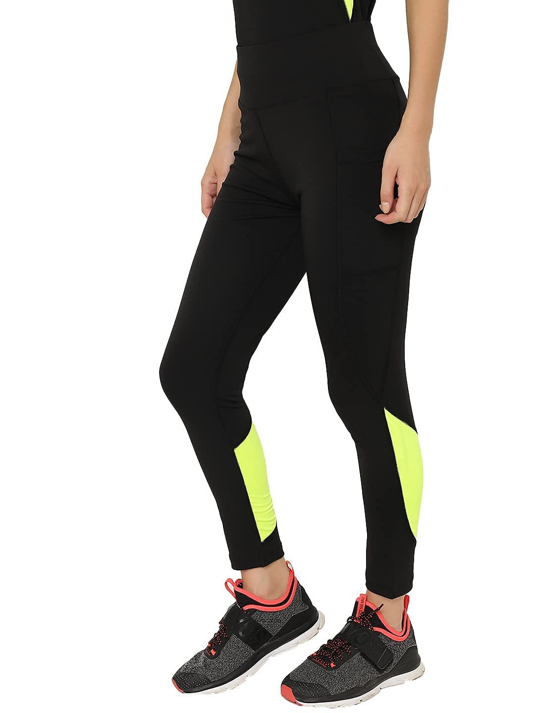 BLINKIN Women's Gym Wear Skinny Fit Tights | Track Pants For Women With  Side Pockets : Ideal For Yoga & Workout - The Ultimate Gym Pants For Women  & Girls_3660 (Color_Black|D-Green,Size_S) :