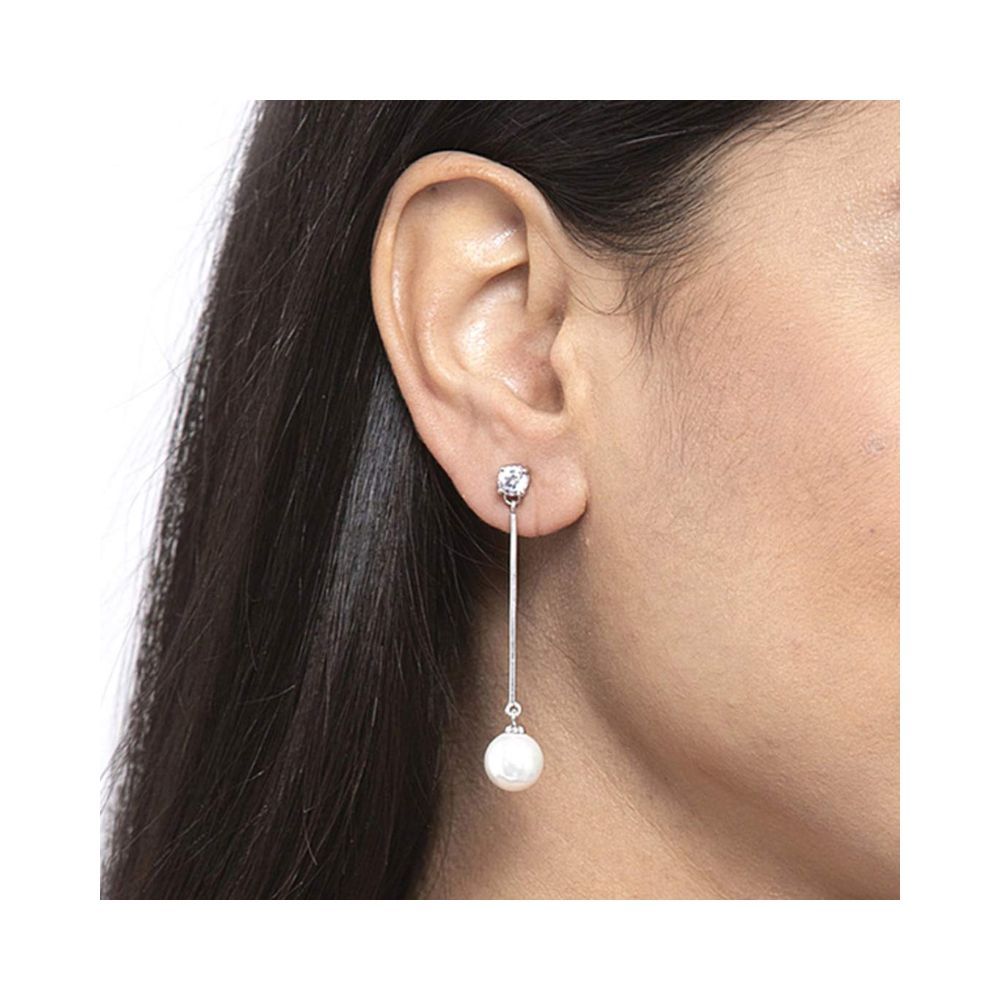 CLARA 925 Sterling Pearl Yua Earrings| Rhodium Plated