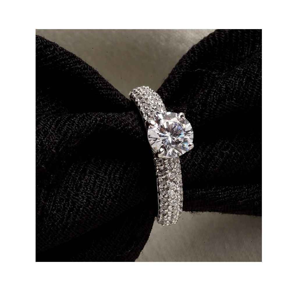Clara .925 Sterling Silver Clara Made With Swarovski Zirconia Crystal Sterling Silver and Cubic Zirconia Ring