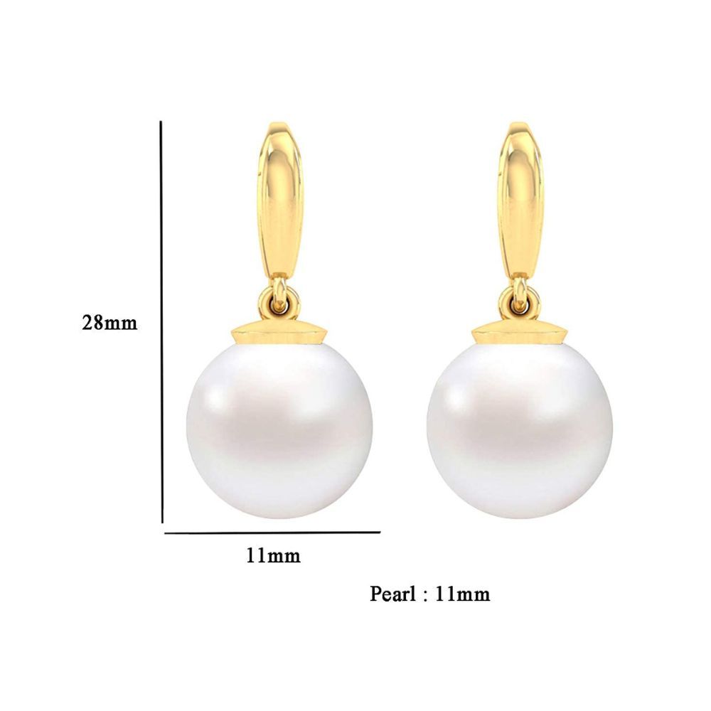 Clara 92.5 Sterling Silver Gold Plated Classic Pearl Earrings Gift for Women and Girls