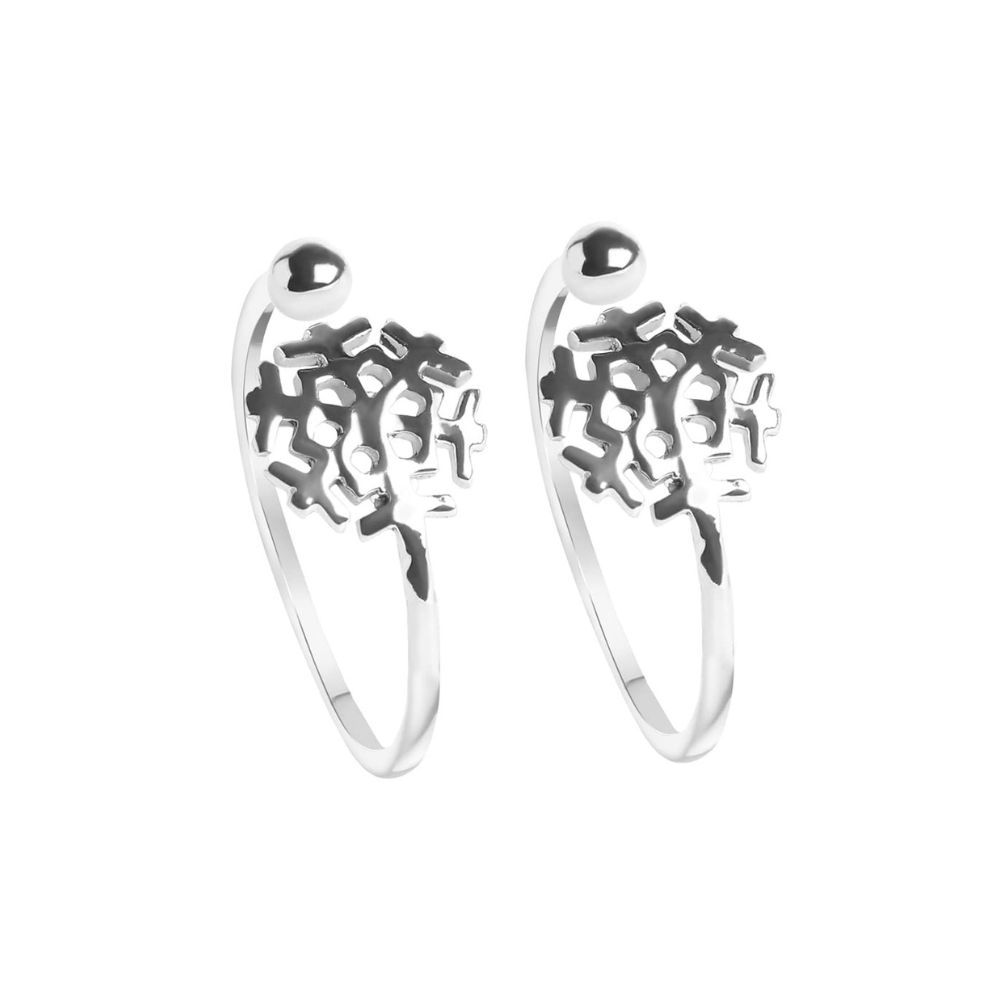 CLARA 925 Sterling Silver Hugo Toe Rings Pair | Size Adjustable | Gift for Women and Girls