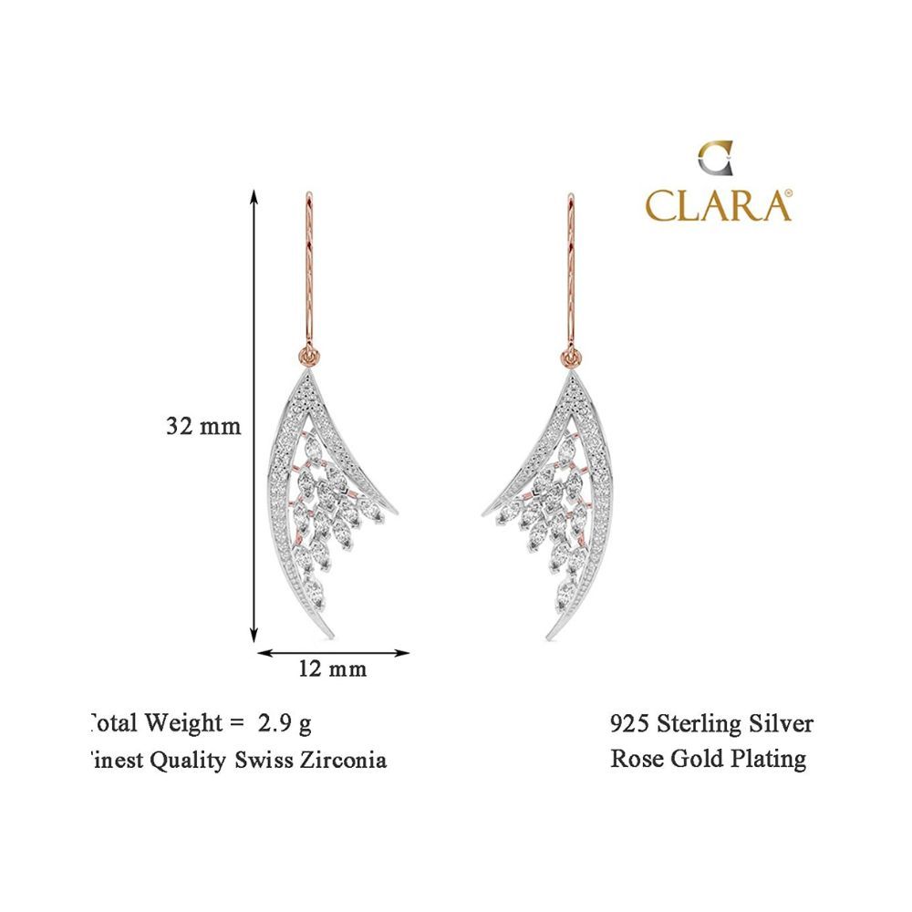 CLARA 925 Sterling Silver Lily Pendant Earring Chain Jewellery Set