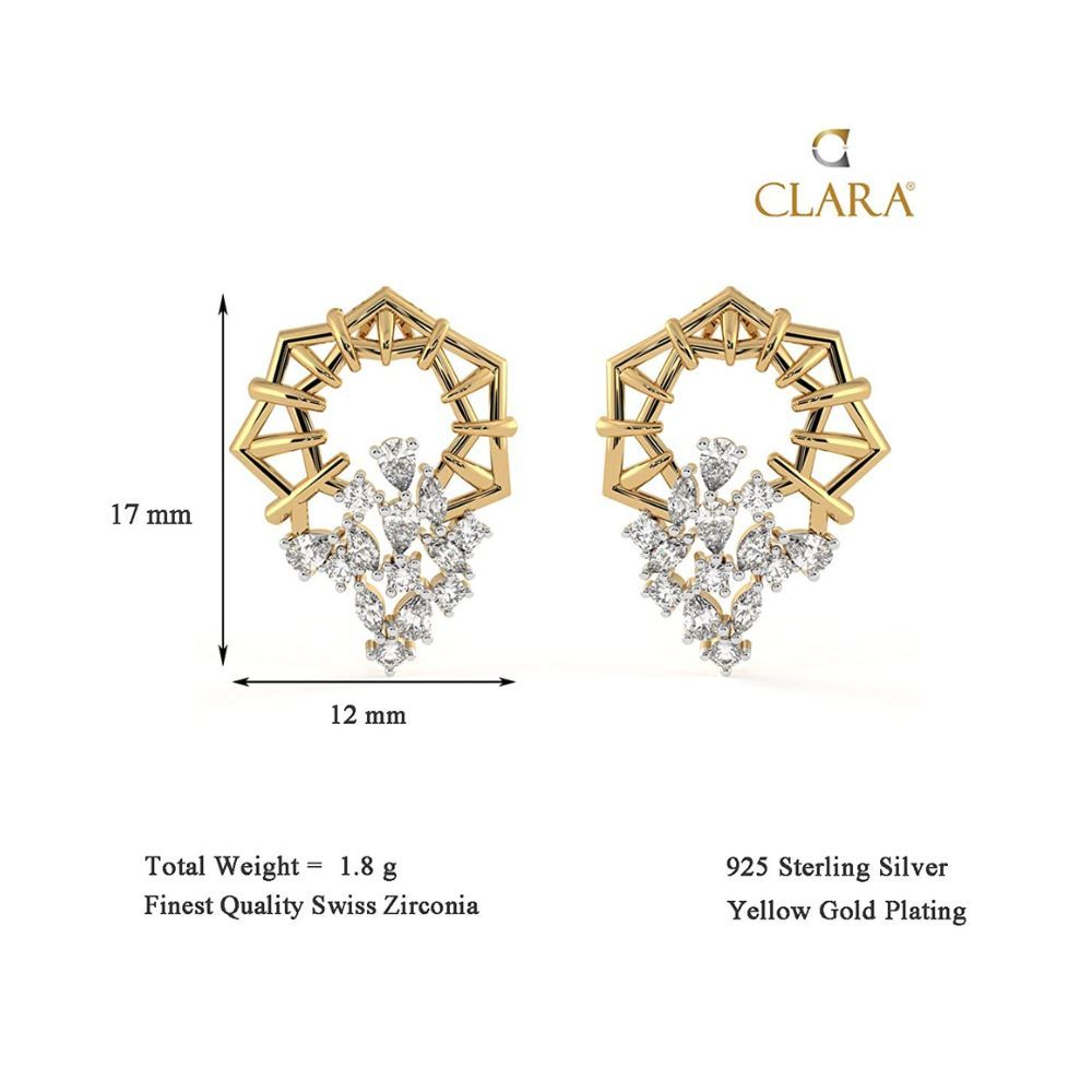 CLARA 925 Sterling Silver Petra Pendant Earring Chain Jewellery Set