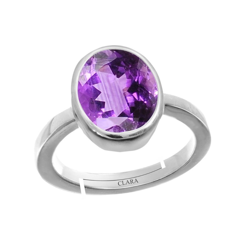 Clara Amethyst 4.8cts or 5.25ratti 92.5 Sterling Silver Adjustable Ring for Women