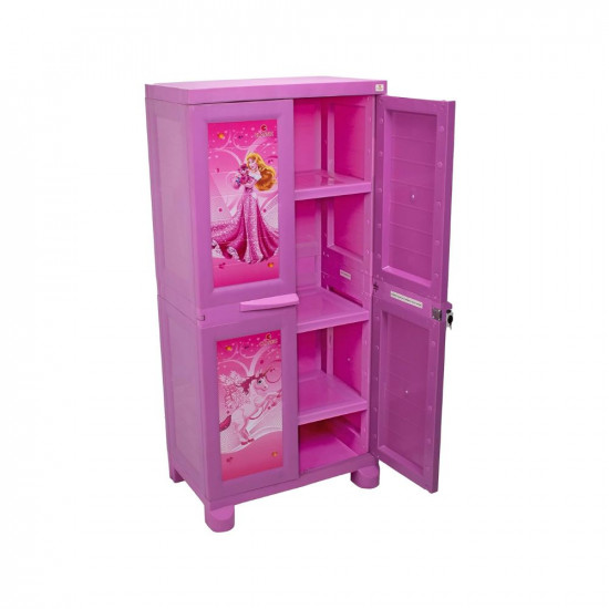 CLASSIC FURNITURE Plastic Wardrobe/Cupboard Barbie Unicorn Theme for New Born Kids Especially for Girls - Pink