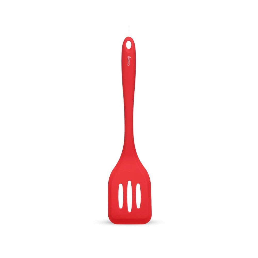 Clazkit YH-551 Premium Silicone Turner Spatula/Slotted Spatula, Ultra Flexible, Hygienic One Piece Design, Non Stick Kitchen Utensil for Dosa