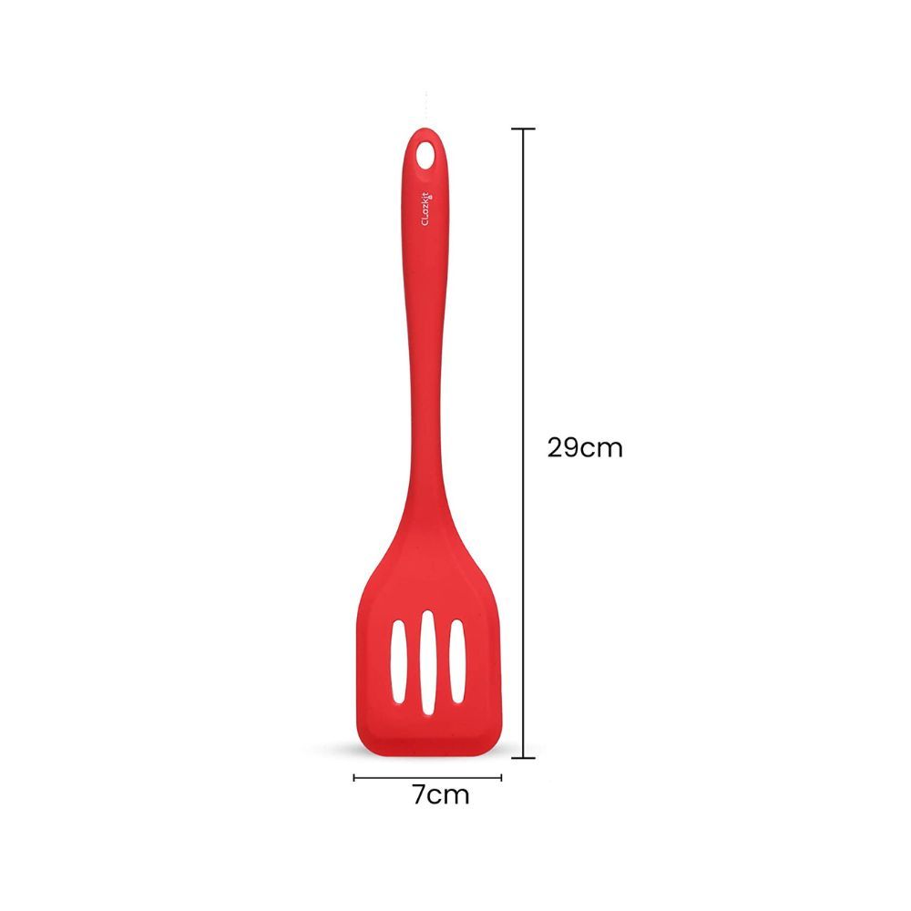 Clazkit YH-551 Premium Silicone Turner Spatula/Slotted Spatula, Ultra Flexible, Hygienic One Piece Design, Non Stick Kitchen Utensil for Dosa