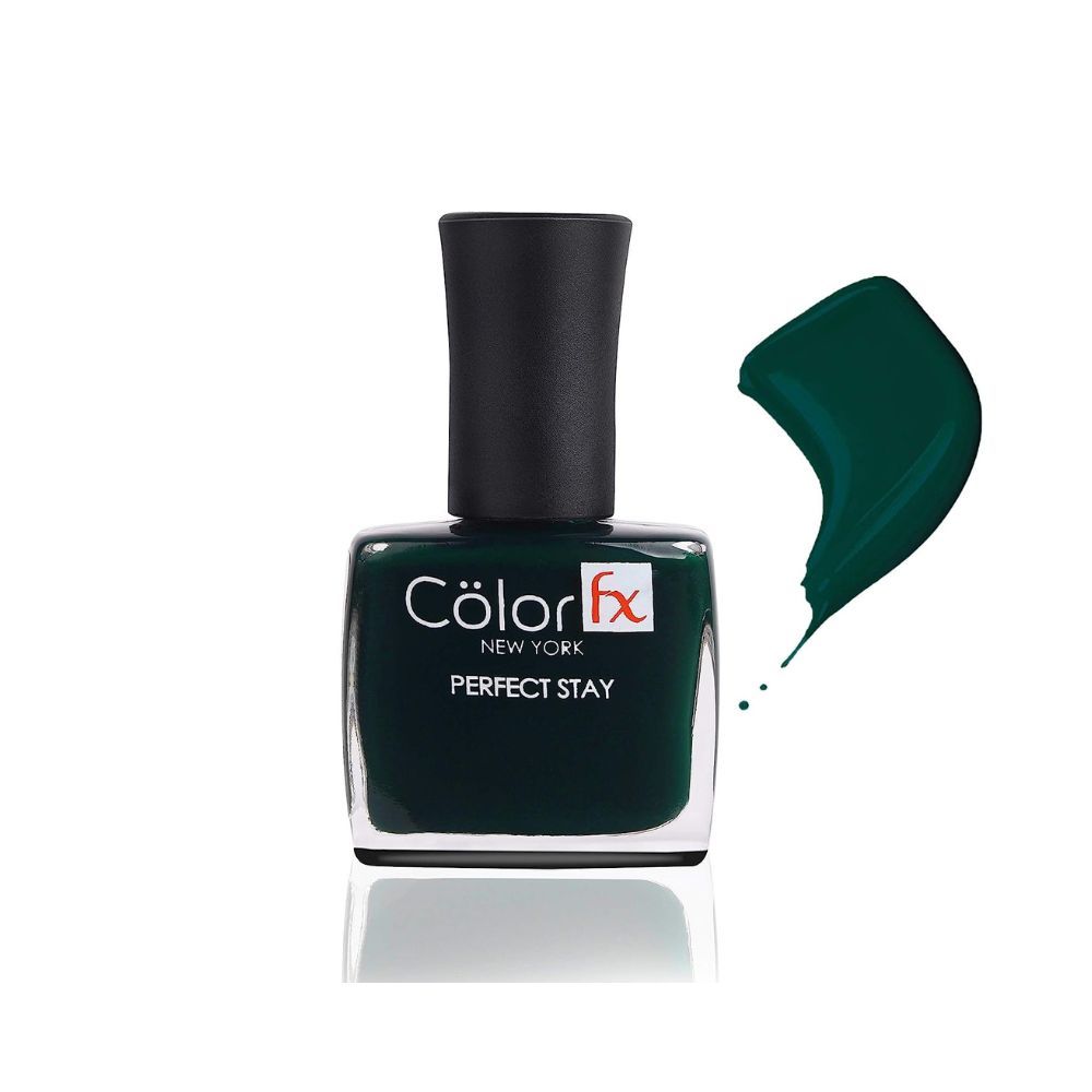 Color Fx Premium Non-Toxic Nail Polish with Glossy Finish in Bottle Green